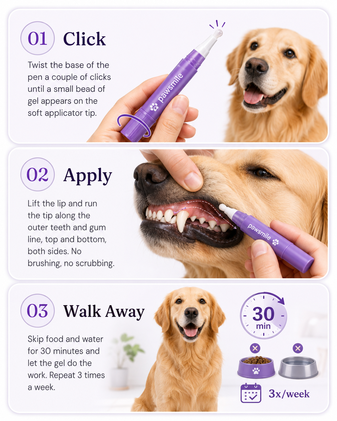 How it works, three step application sequence